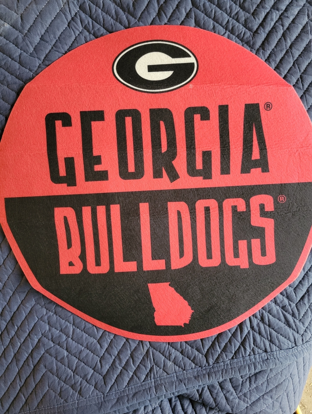 Georgia Bulldogs Felt Pendant Wall Decor Red Black College Dorm Art Sports Gift
